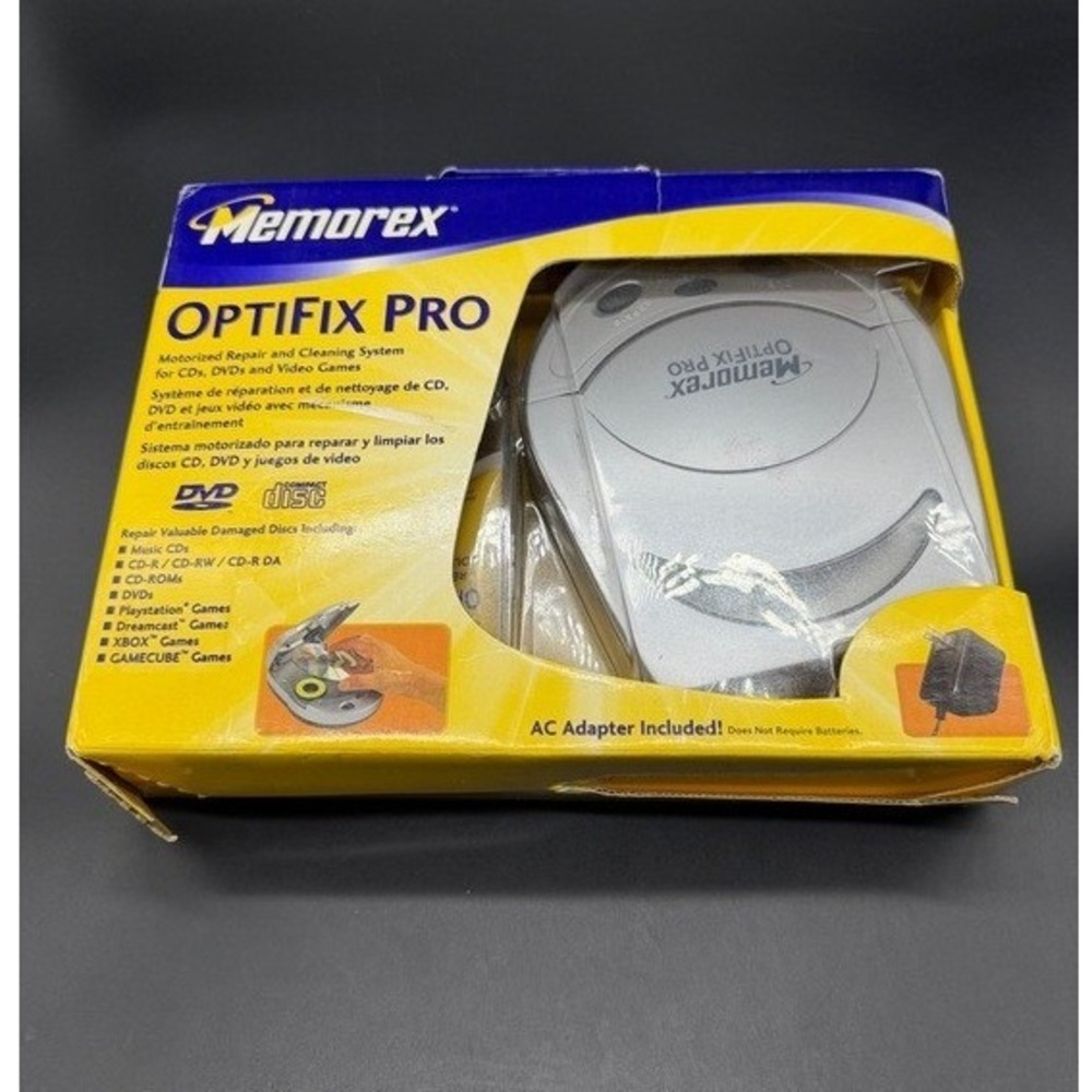 Memorex OptiFix Pro Motorized Disc Repair Cleaning System CD DVD Video Game 2004